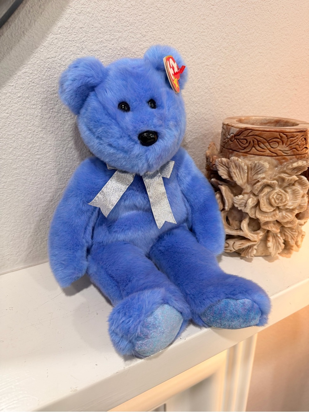 Ty Beanie Buddies Blue Bear 1999 Plush Stuffed Animal Retired